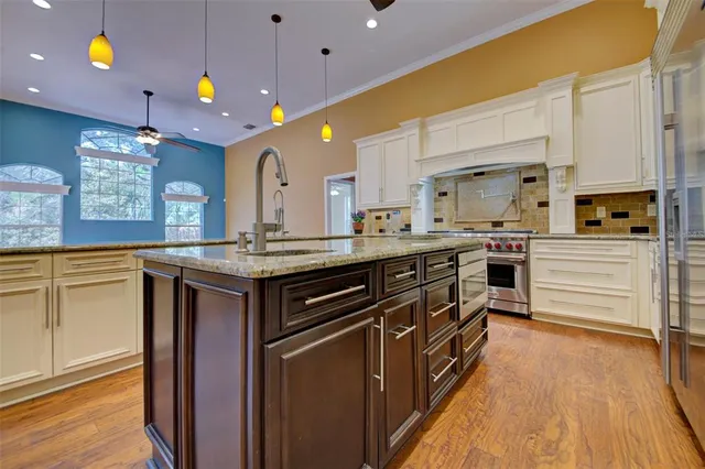 a view of a small space with wooden floor