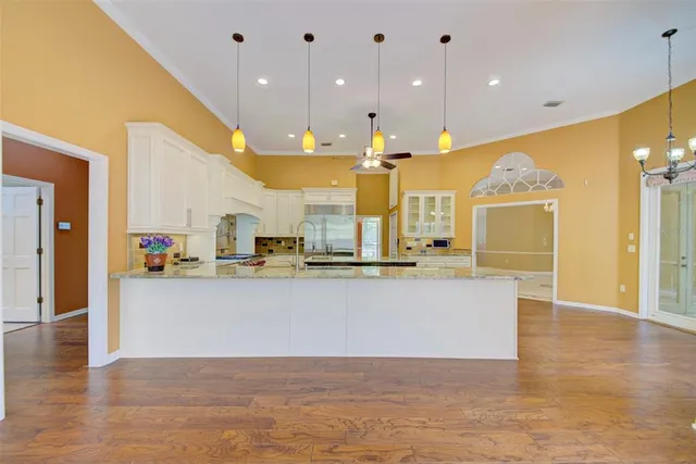 a view of a livingroom with wooden floor