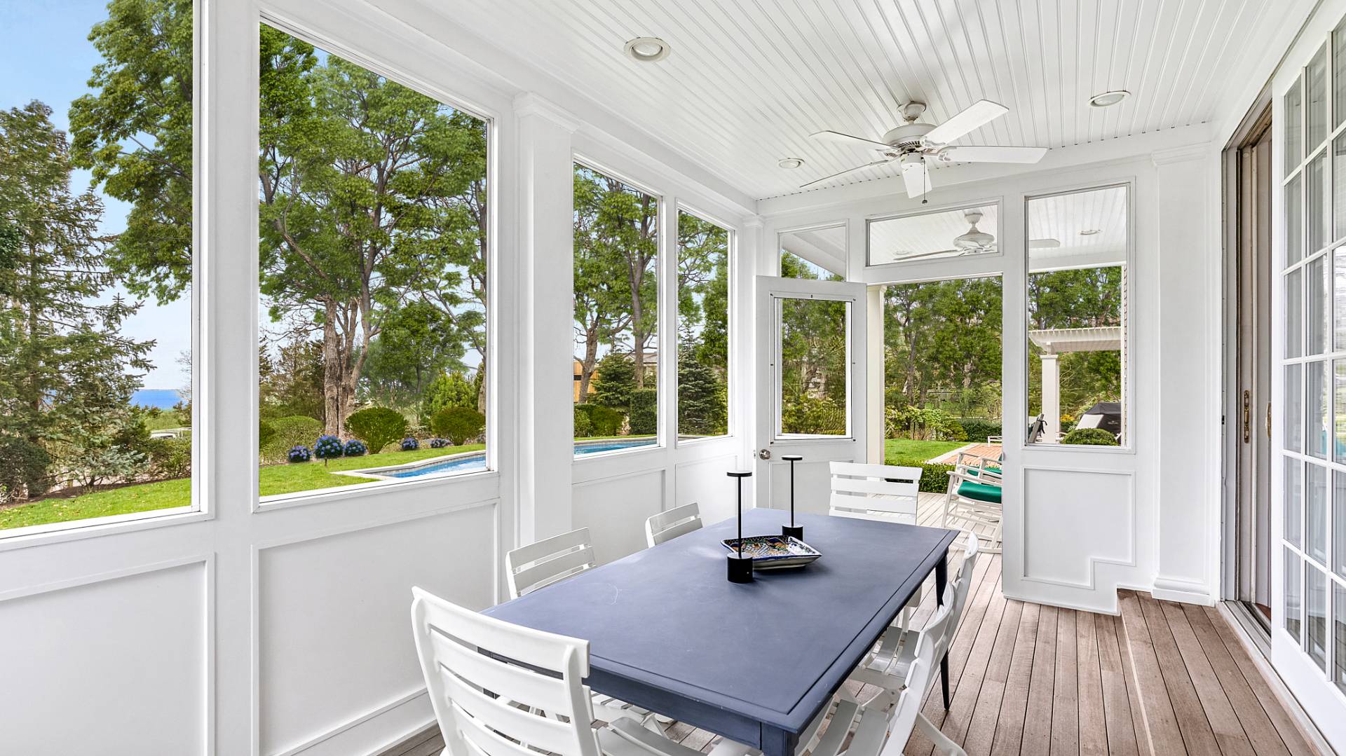 43 Thanet Way East Hampton, NY 11937 - Photo 16 of 34 a view of a dining room with furniture window and outside view