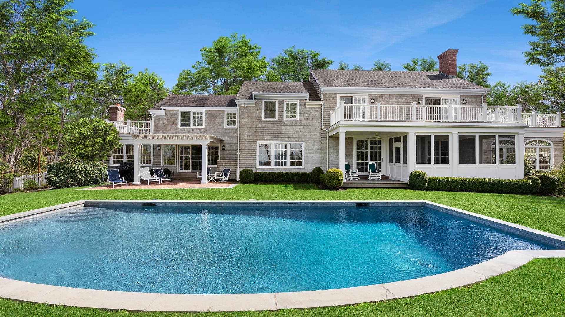 43 Thanet Way East Hampton, NY 11937 - Photo 2 of 34 a view of an house with swimming pool and yard