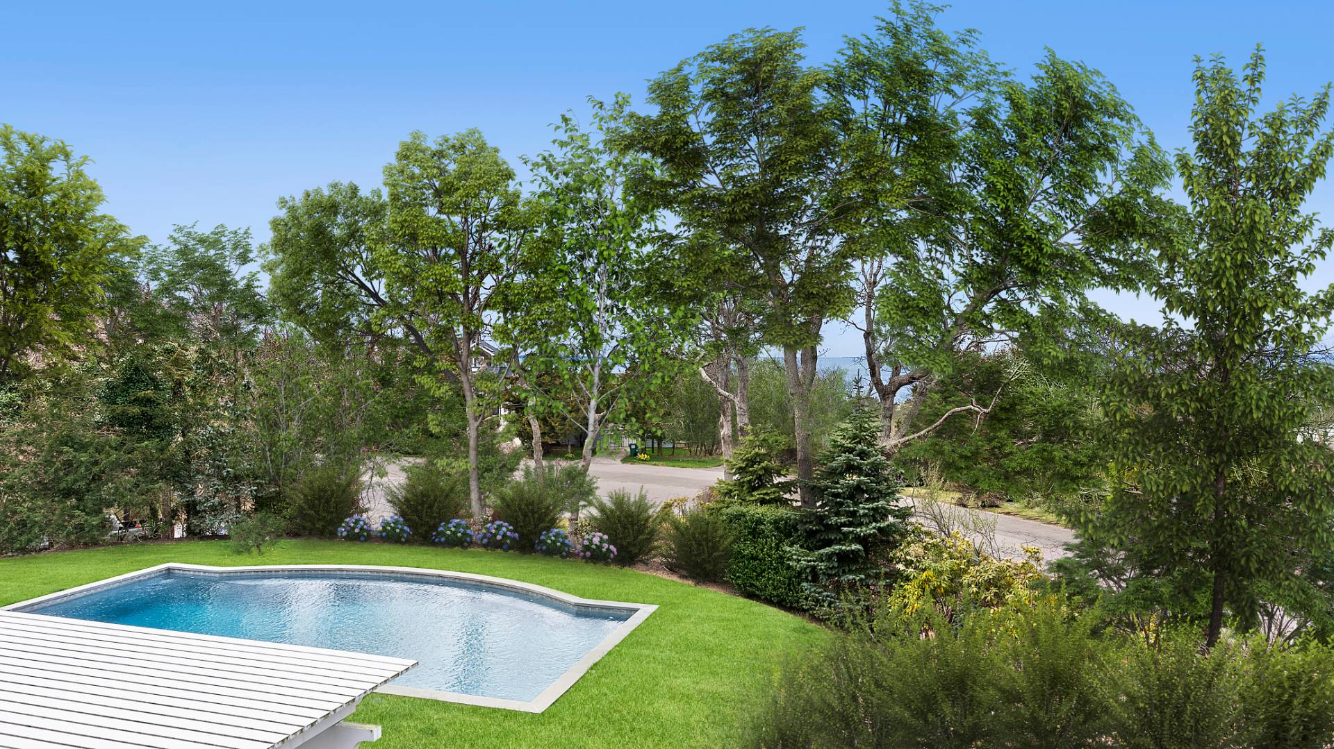 43 Thanet Way East Hampton, NY 11937 - Photo 30 of 34 a view of pool with plants and trees