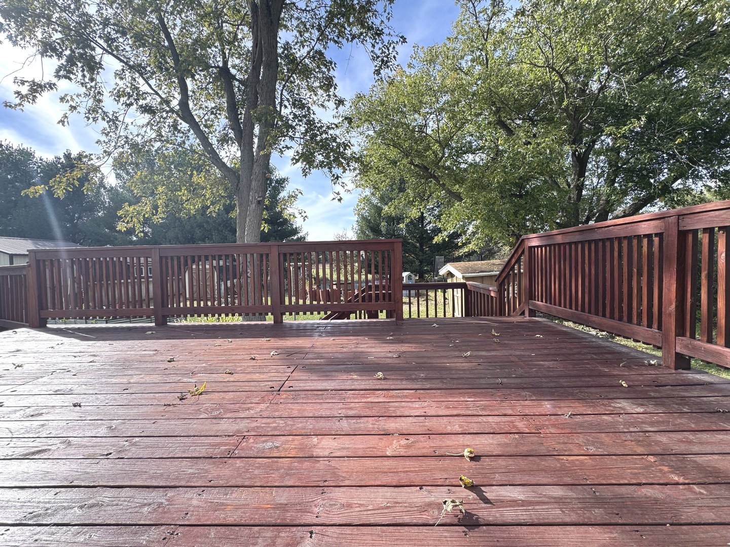 3288 South Hieland Road St. Anne, IL 60964 - Photo 36 of 45 a view of backyard with wooden fence and large trees
