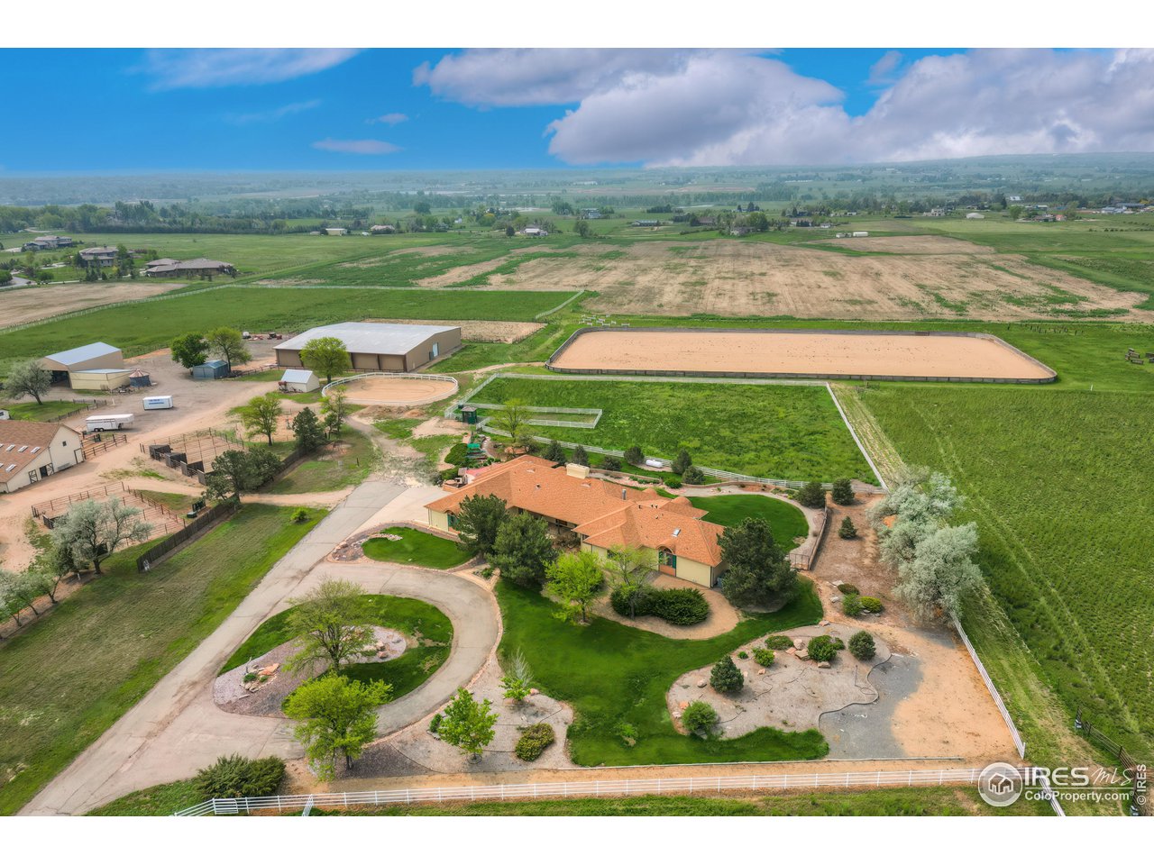 10024 Lookout Road Lafayette, CO 80026 - Photo 37 of 37 Aerial looking south out over the front of the main Residence.