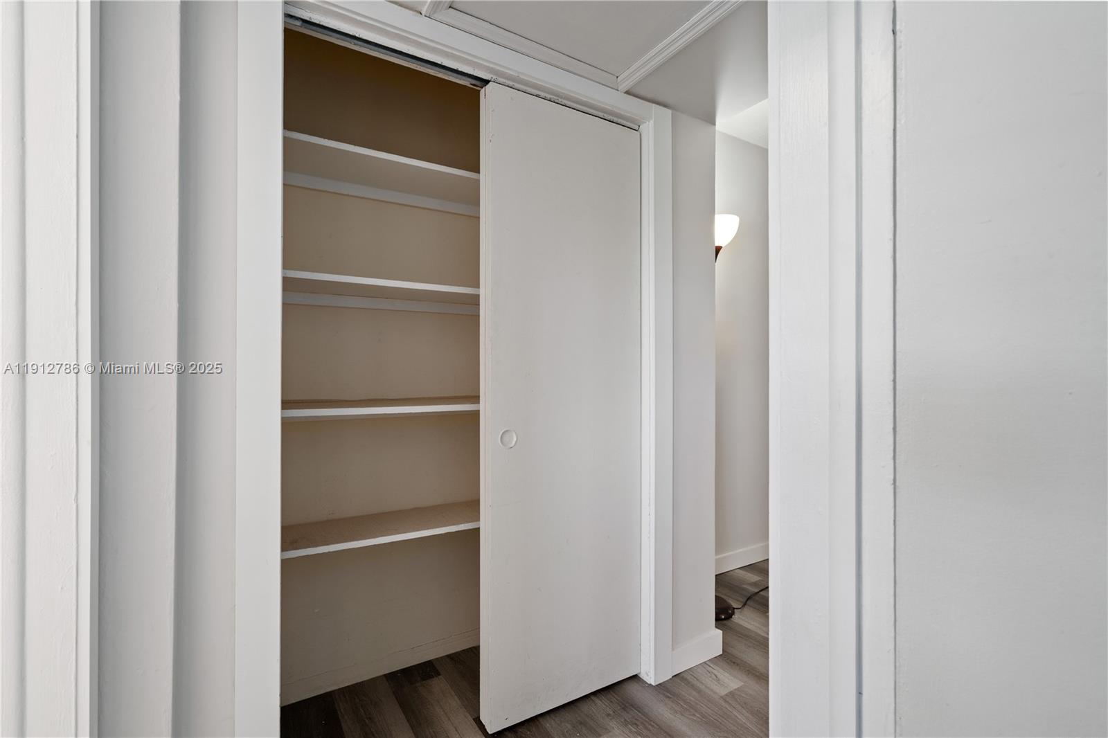 1420 Atlantic Shores Boulevard, Unit 340 Hallandale Beach, FL 33009 - Photo 12 of 33 a view of walk in closet with empty racks