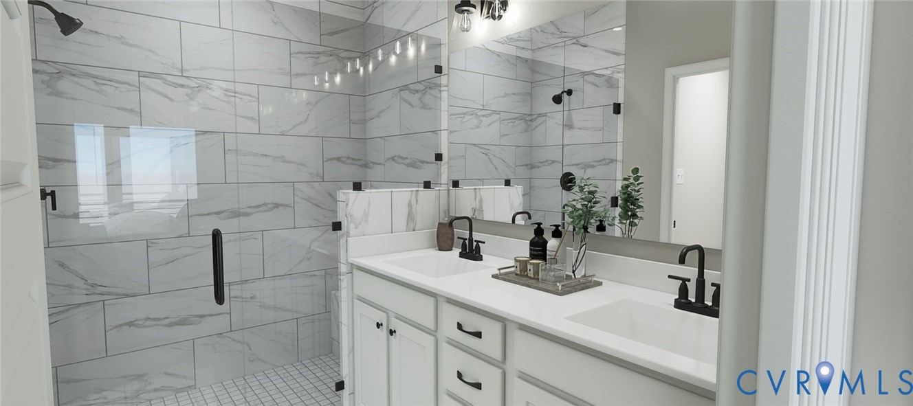 16037 Aspect Way Midlothian, VA 23113 - Photo 22 of 39 a bathroom with a sink and mirror