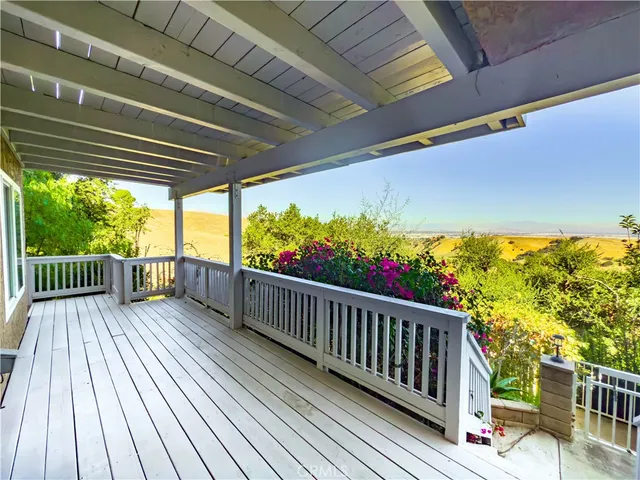 a garden view with a seating space