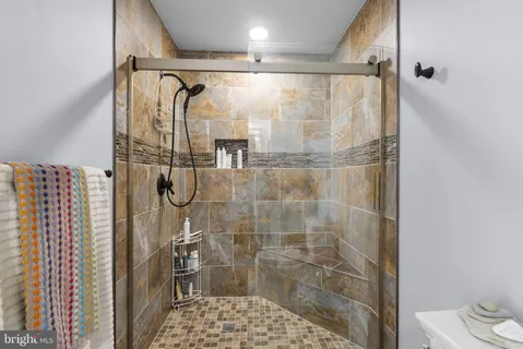 a bathroom with a shower
