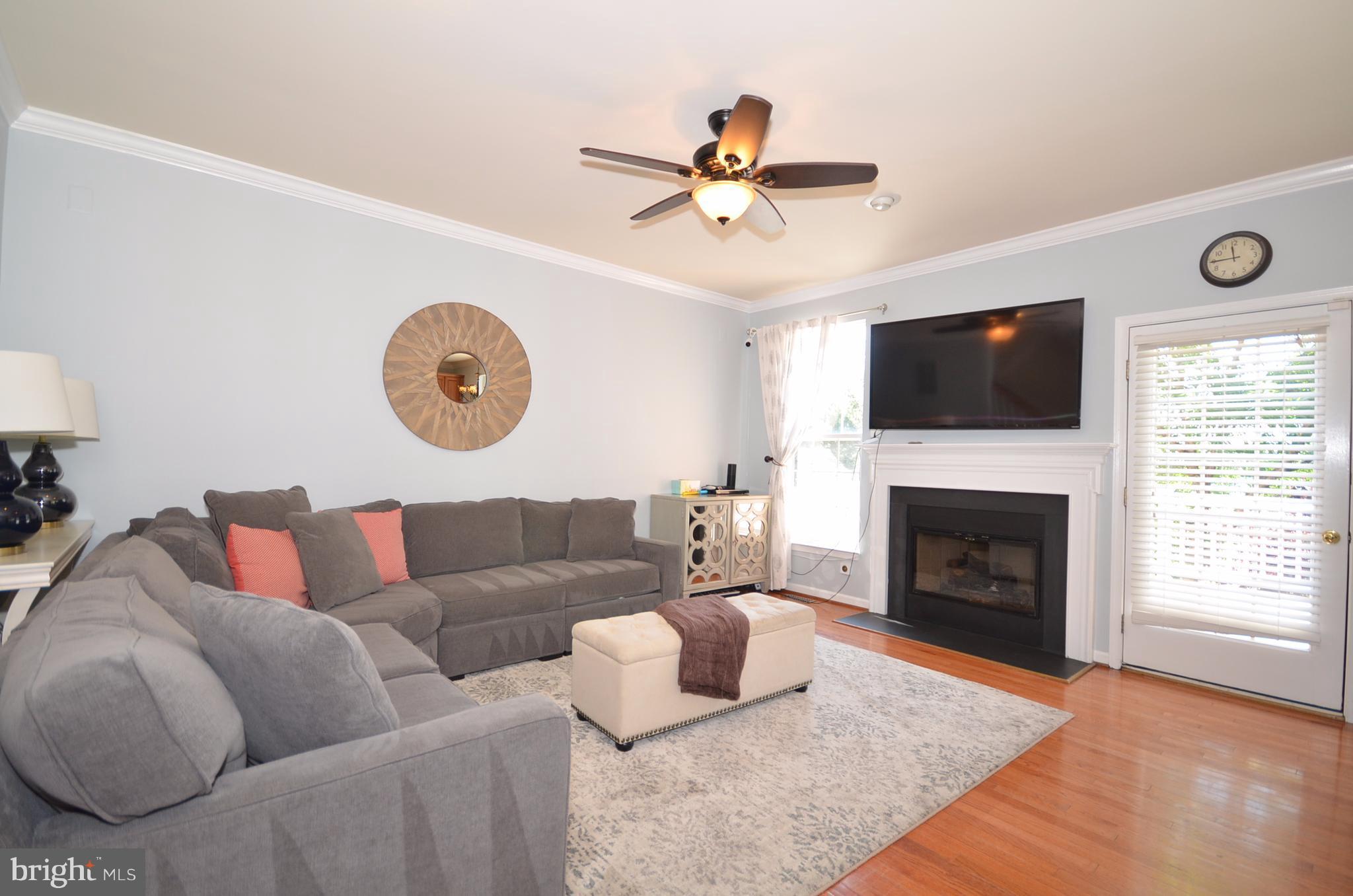 43629 Dunhill Cup Square Ashburn, VA 20147 - Photo 16 of 31 Family Room with Gas Fireplace & Ceiing Fan