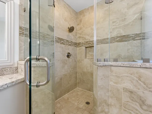 a bathroom with a shower