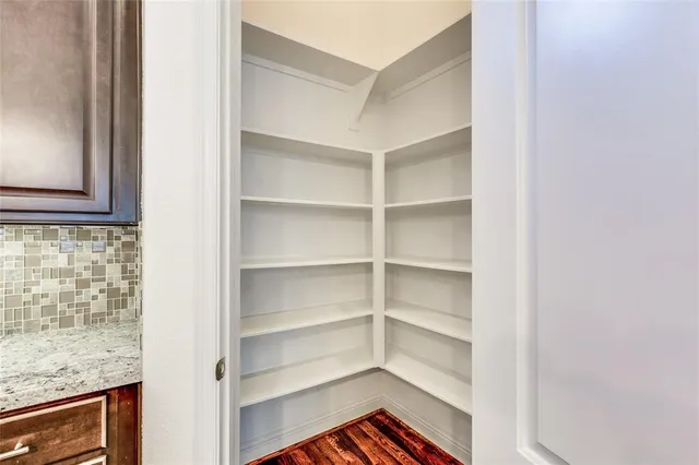 a room with storage area