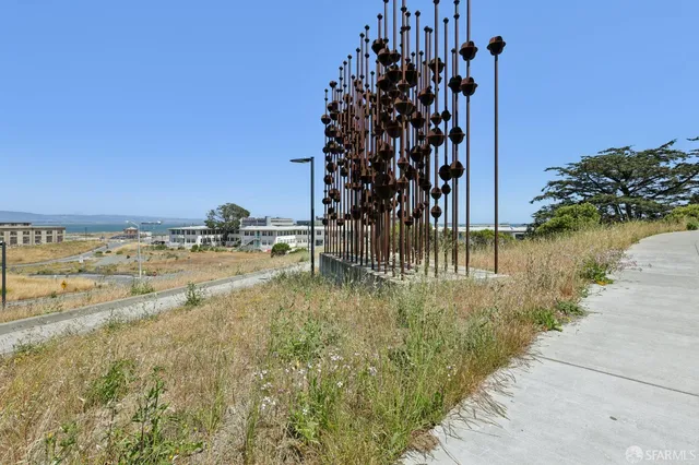 a view of a lake with a big yard