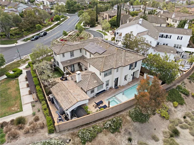 an aerial view of a house
