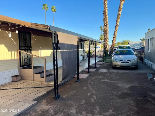 a car parked in front of a house