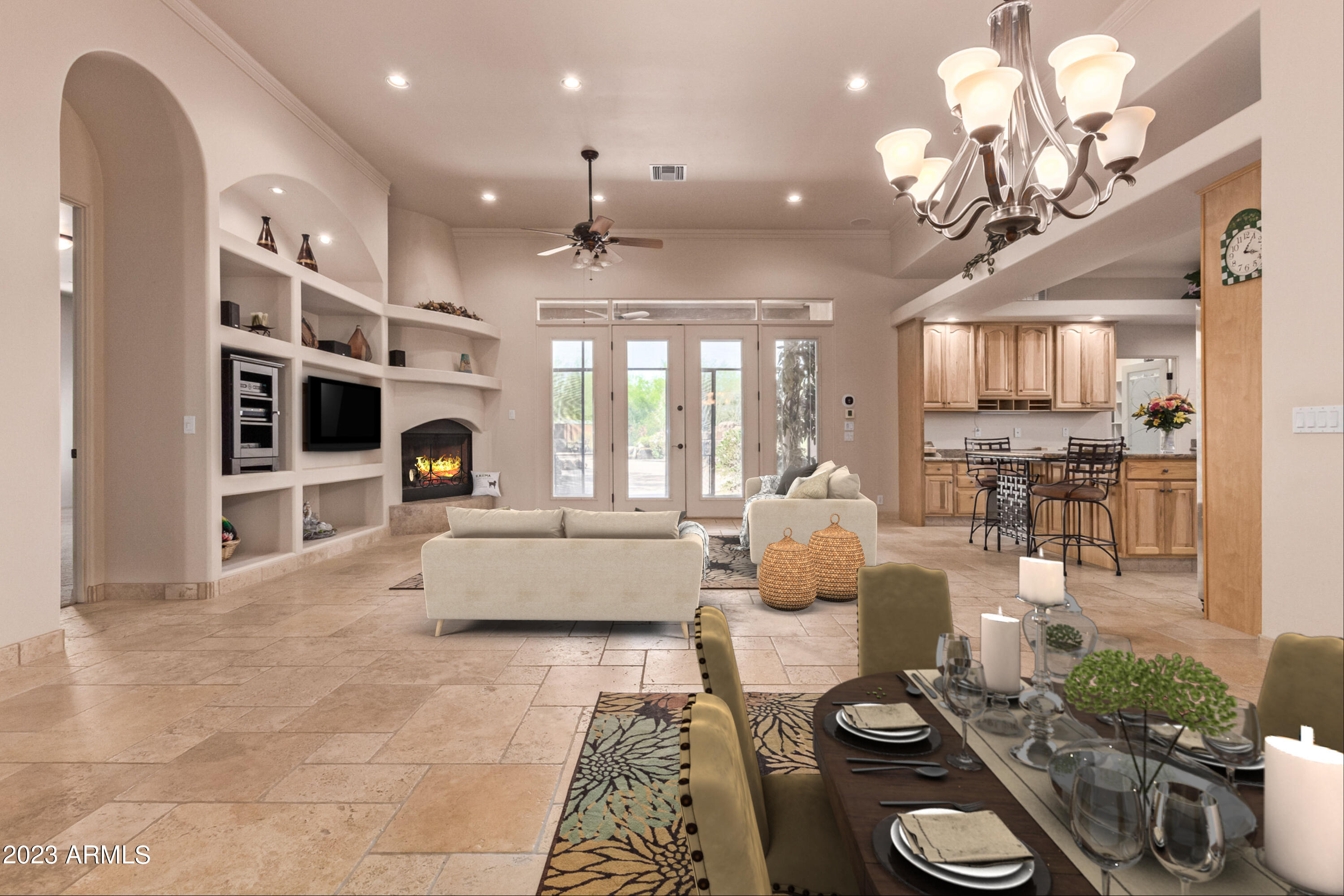 Virtually staged great room