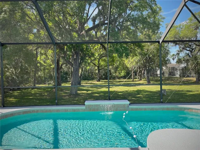 a patio with garden area and patio