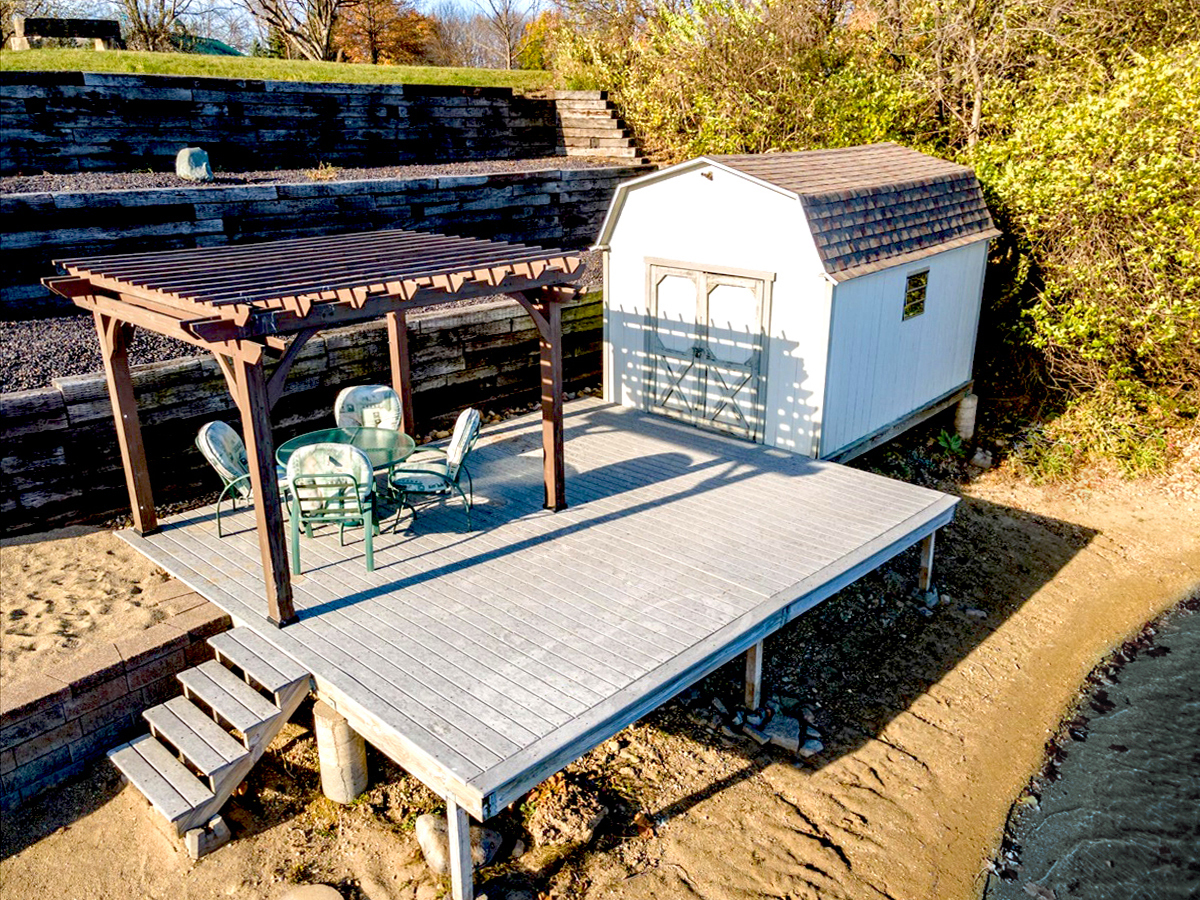 20379 Cedar Avenue Downs, IL 61736 - Photo 93 of 97 a view of a patio with table and chairs with wooden floor and fence