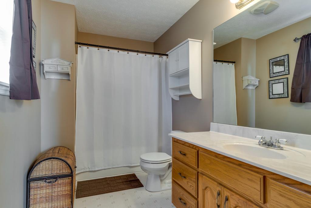 125 Crescent View Cutoff Road Pulaski, TN 38478 - Photo 17 of 30 a bathroom with a granite countertop sink toilet and shower