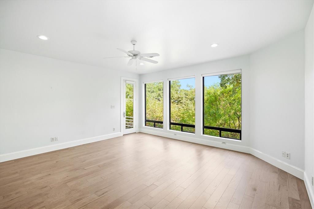 3606 Labrador Grapevine, TX 76051 - Photo 24 of 38 Wood-finish flooring, recessed lighting, and a ceiling fan