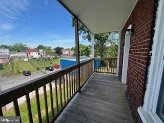 a view of city from a balcony