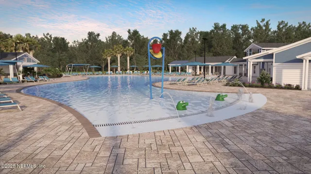 a front view of a house with swimming pool