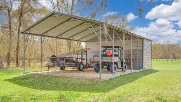 a view of a backyard with a slide