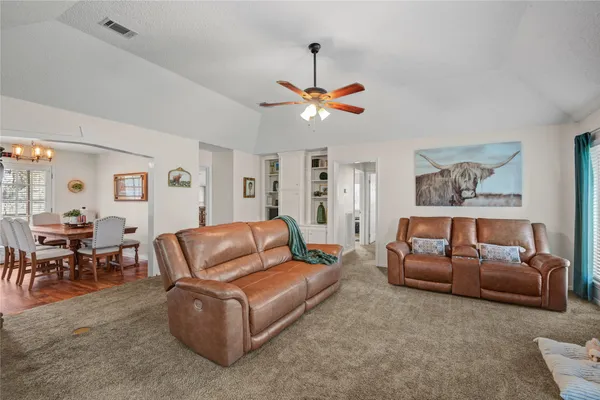 a living room with furniture