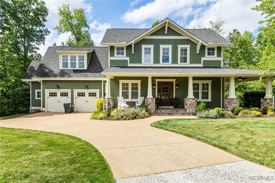 front view of a house with a yard