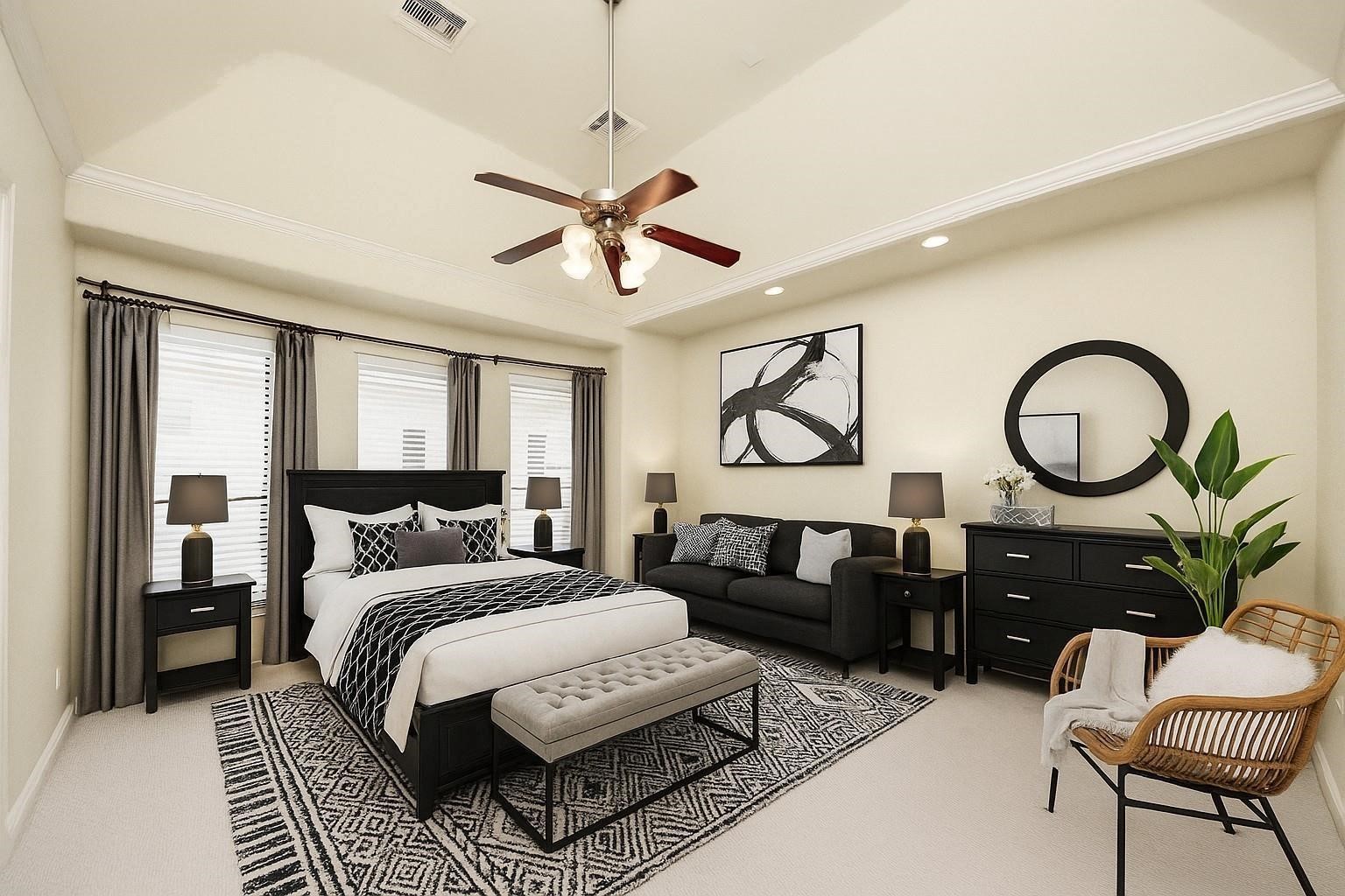 5617 Kiam Street, Unit A Houston, TX 77007 - Photo 27 of 46 a bedroom with a bed furniture and a window