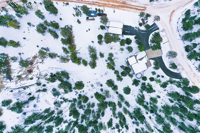 Aerial view of the corner lot on 1.74 acres