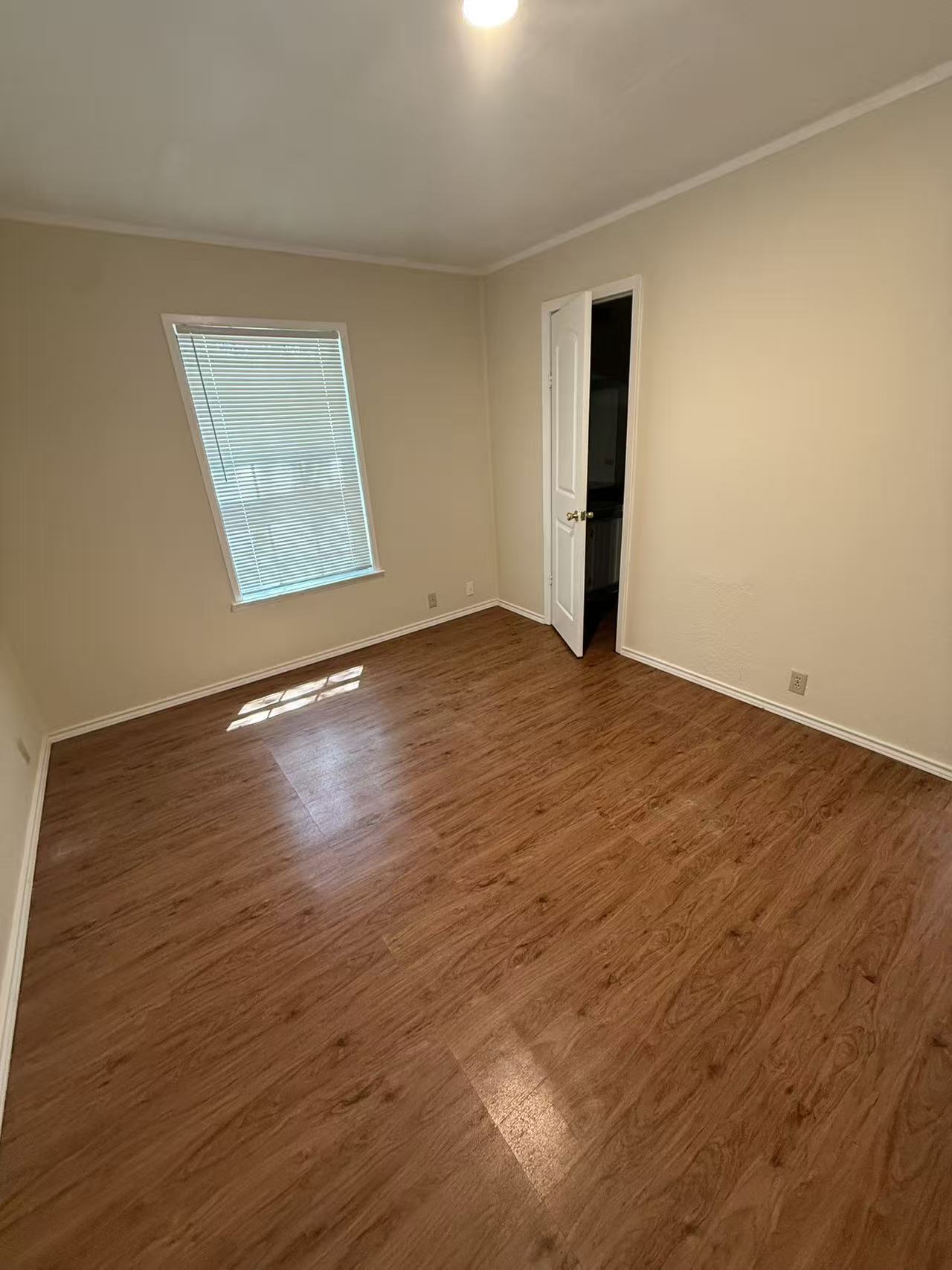 23393 Nameless Road, Unit 113 Leander, TX 78641 - Photo 5 of 16 Empty room featuring dark wood-style floors and crown molding