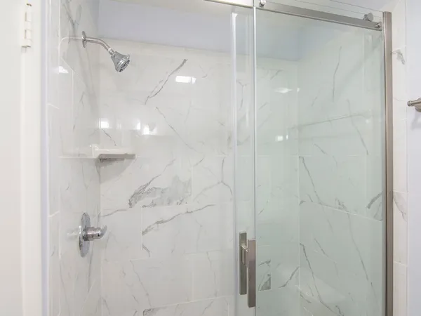 a bathroom with a shower