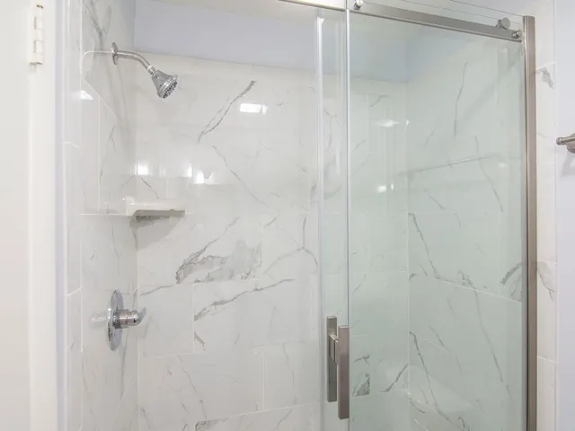 a bathroom with a shower