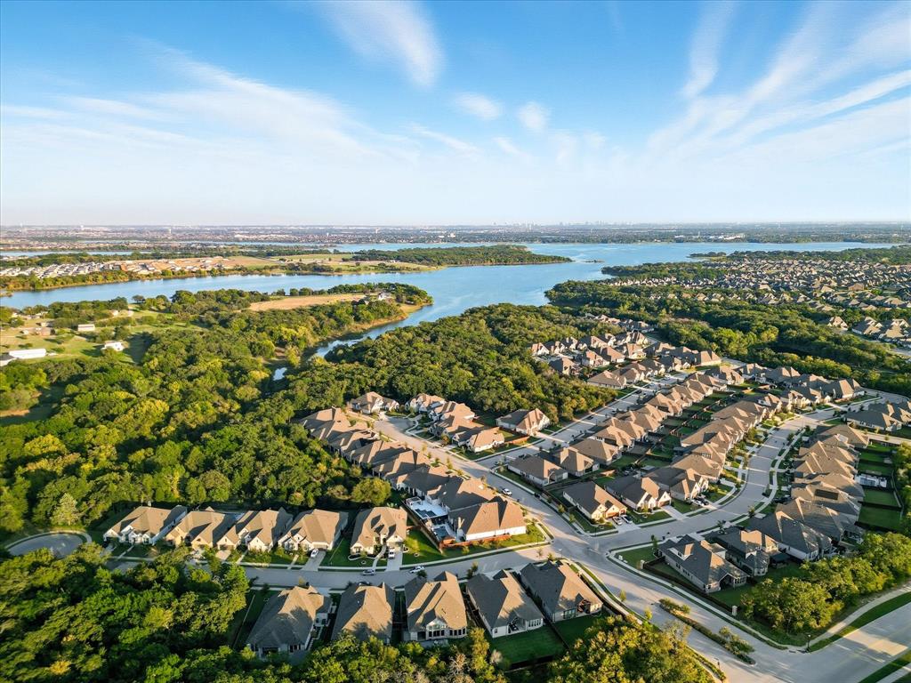 Aerial view of location with walking distance to Lake Lewsiville.