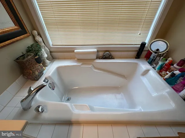 a bathroom with a tub