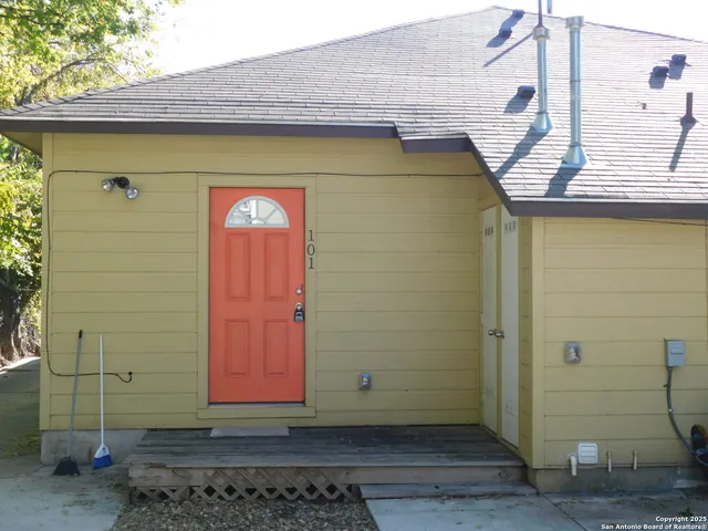 a view of a door of the house