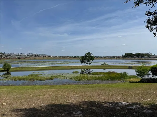 a view of a park with slide
