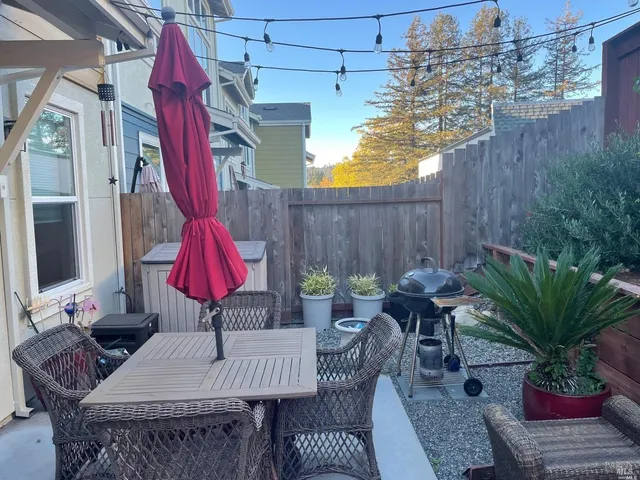 a outdoor space with furniture