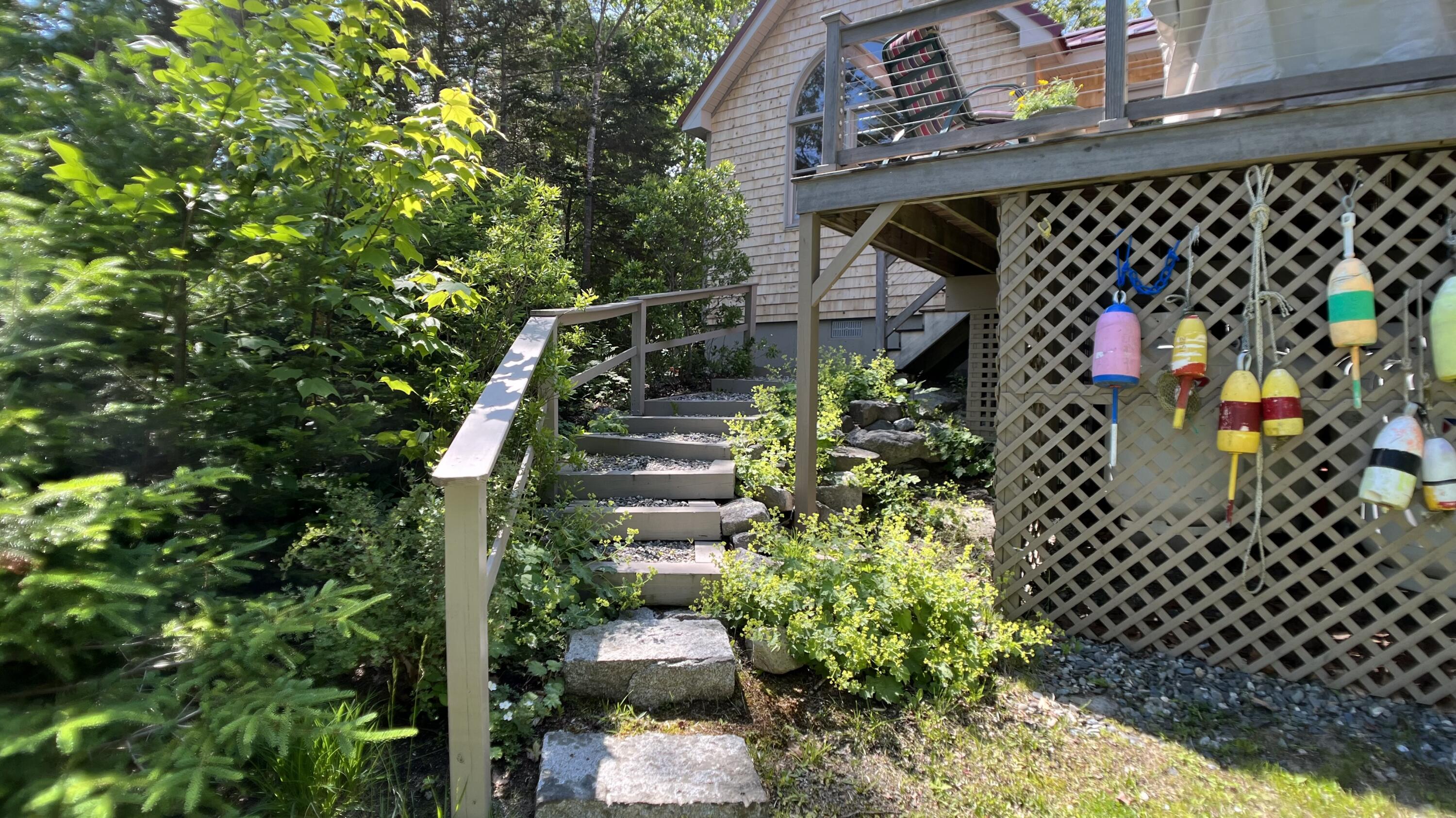 191 Woods Point Road Blue Hill, ME 04614 - Photo 35 of 39 BHBPR_Wood's Point_Stairs to Back Lawn