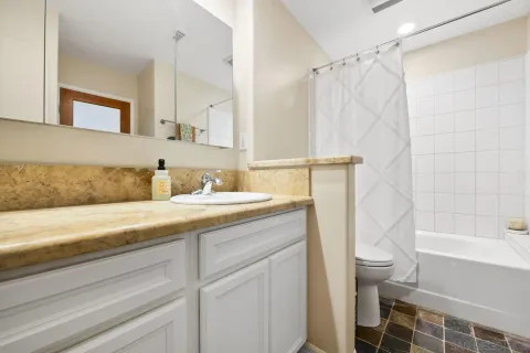 a bathroom with a sink a toilet and a bathtub