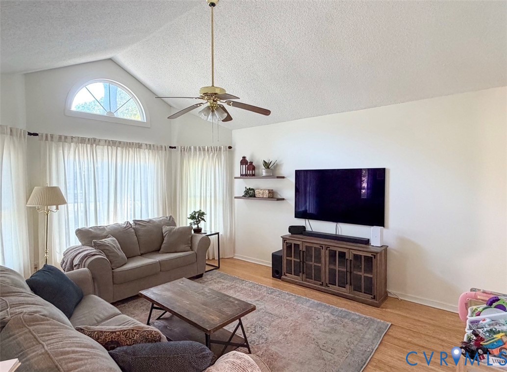4924 Wilconna Road Chesterfield, VA 23832 - Photo 3 of 22 Living area featuring a vaulted ceiling and an arc