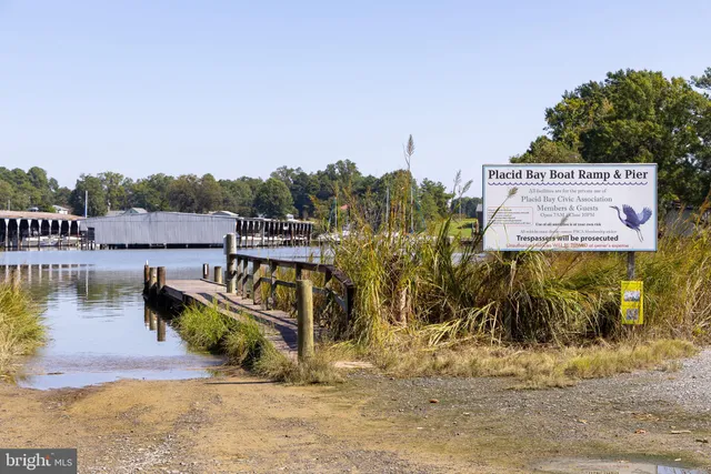 a view of a lake with a park