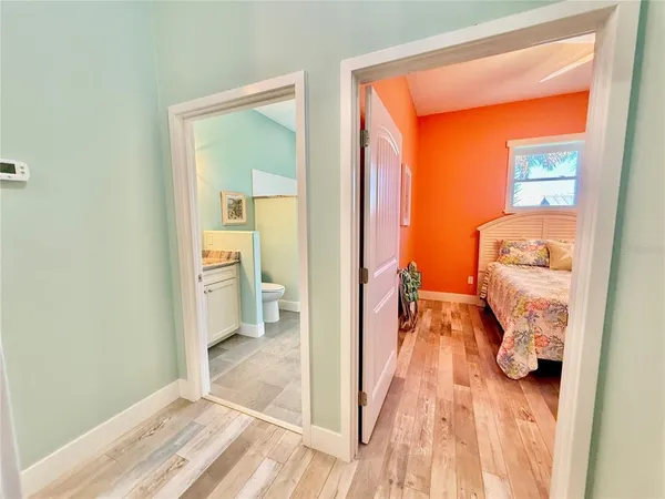 a view of an swimming pool yard and outdoor seating