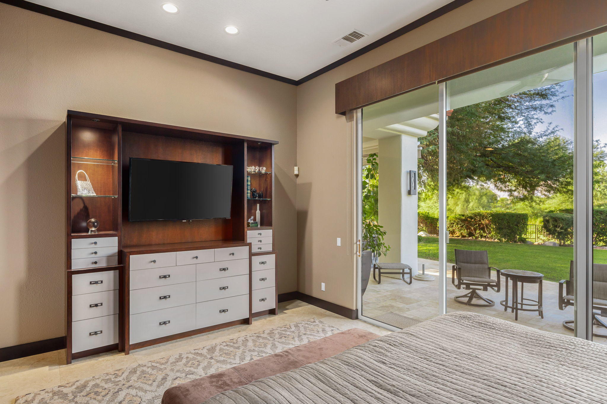 202 Loch Lomond Road Rancho Mirage, CA 92270 - Photo 19 of 47 a living room with furniture and a flat screen tv