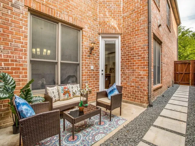 a outdoor living room with furniture