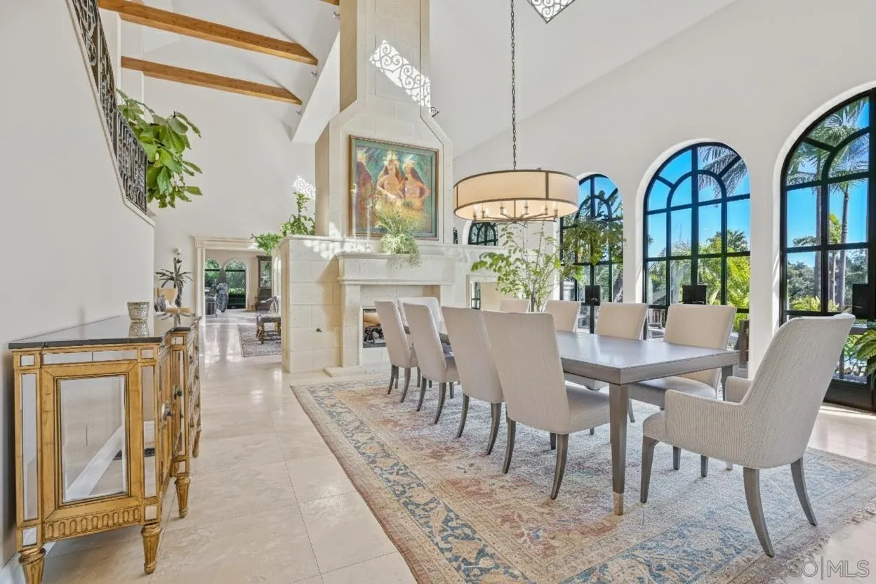 5305 La Crescenta Road Rancho Santa Fe, CA 92067 - Photo 34 of 64 Tons of light and volume including the wood beams Paint virtually enhanced to match FR
