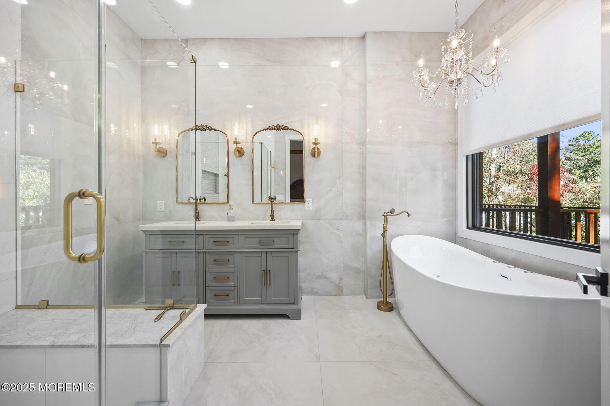 422 Green Grove Road Asbury Park, NJ 07712 - Photo 34 of 82 a bathroom with a double vanity sink mirror and bathtub