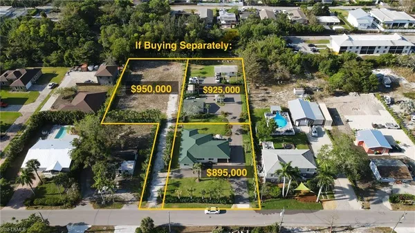 an aerial view of multiple houses