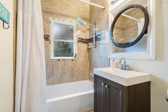 a view of a yard with an outdoor space