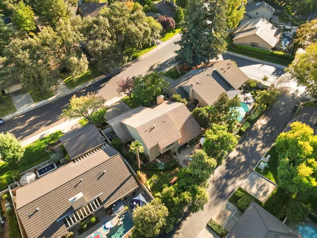 an aerial view of a house
