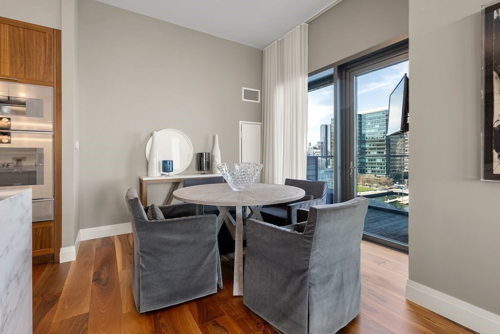 300 Pier 4 Blvd., Unit PHC Boston, MA 02210 - Photo 9 of 42 a view of a dining room with furniture window and wooden floor